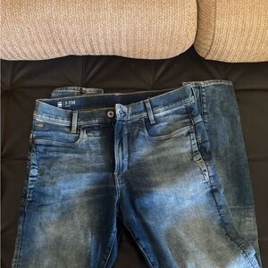 G-Star Men's Distressed Blue Slim Jeans